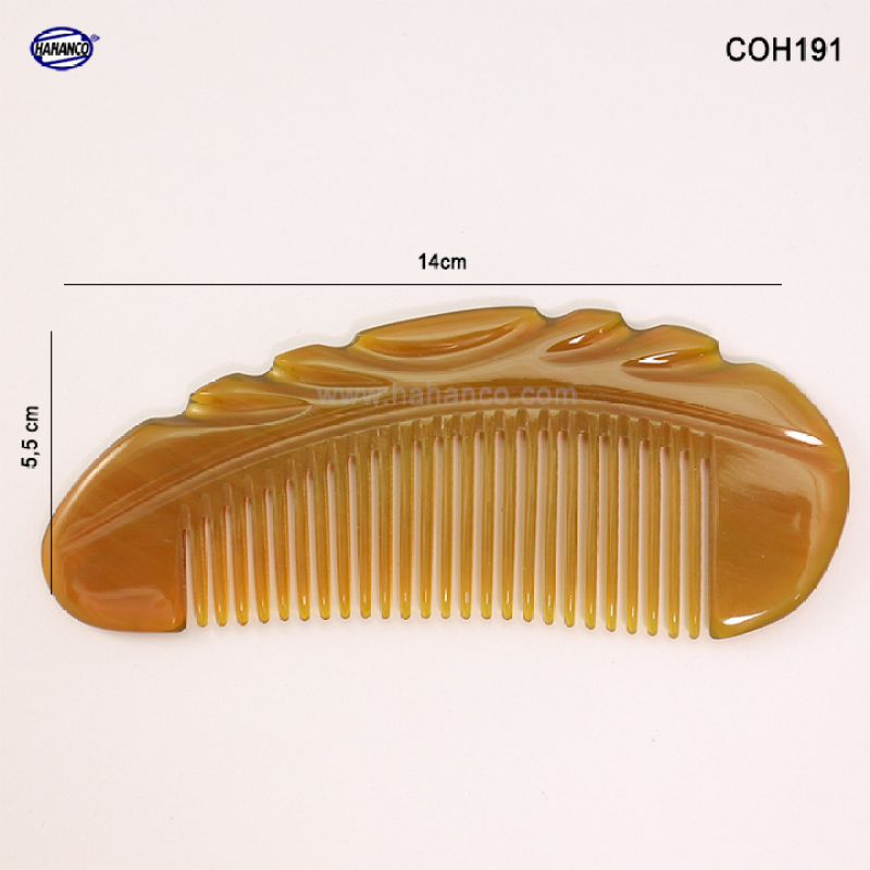 Lược sừng xuất Nhật (Size: S - 14cm) Lược múi bưởi khía đẹp có thể bỏ túi [COH191] Horn Comb of HAHANCO - Chăm sóc tóc cao cấp