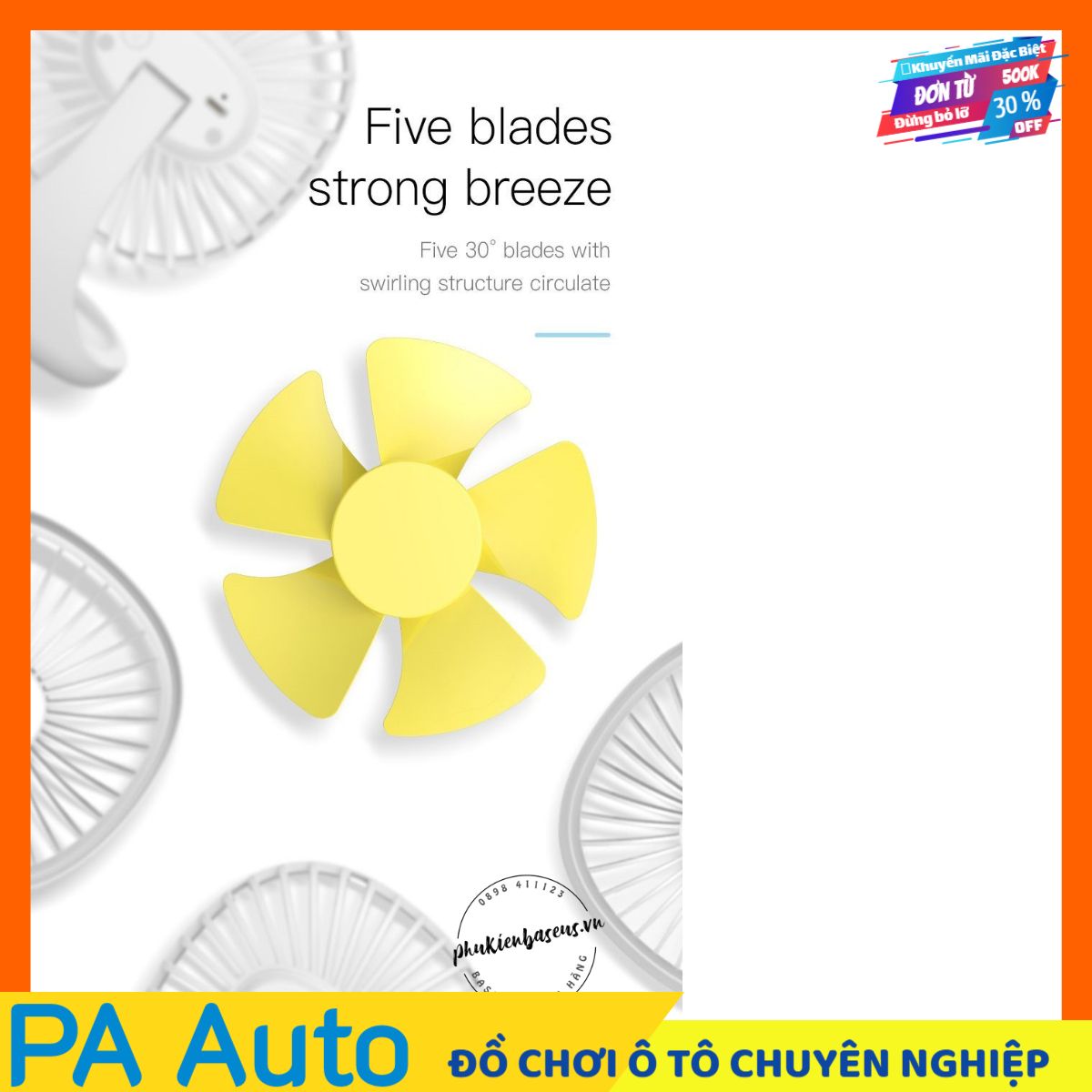 Quạt mini để bàn Baseus Pudding-Shaped Fan (3 tốc độ - Air Cooling Fan Clip Desk Fan)