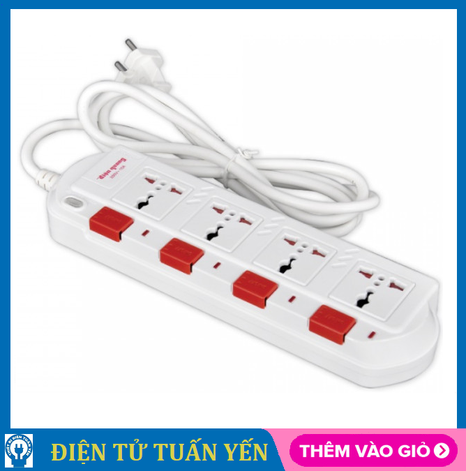 Ổ cắm điện quang đq esk sm740sl 4 lỗ 3 chấu dây dài 2m và 5m - hàng chính hãng