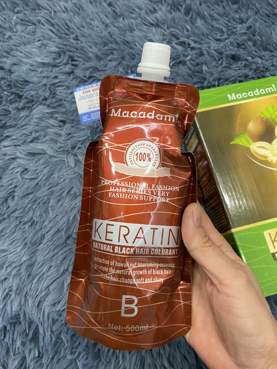 Nhuộm đen thảo dược phủ bạc keratin