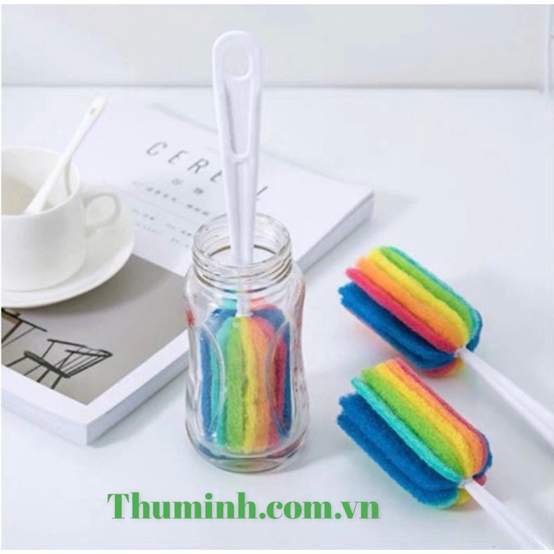 Cọ Rửa Ly Cốc Chén Bình Sữa Mút Tạo Bọt 7 Màu