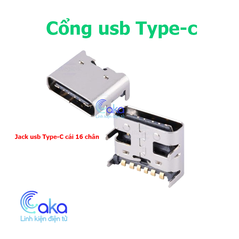 Jack cắm USB Type-C cái 16 chân, Jack cắm USB Type-c kèm vỏ DIY