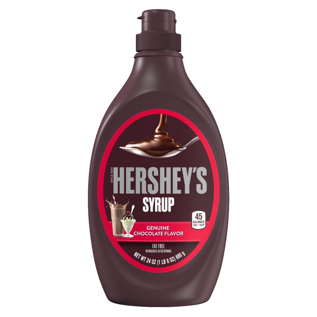 Sirô sôcôla/socola làm đồ uống hiệu Hersheys Chocolate Flavor - Nhập khẩu Mỹ 680ml