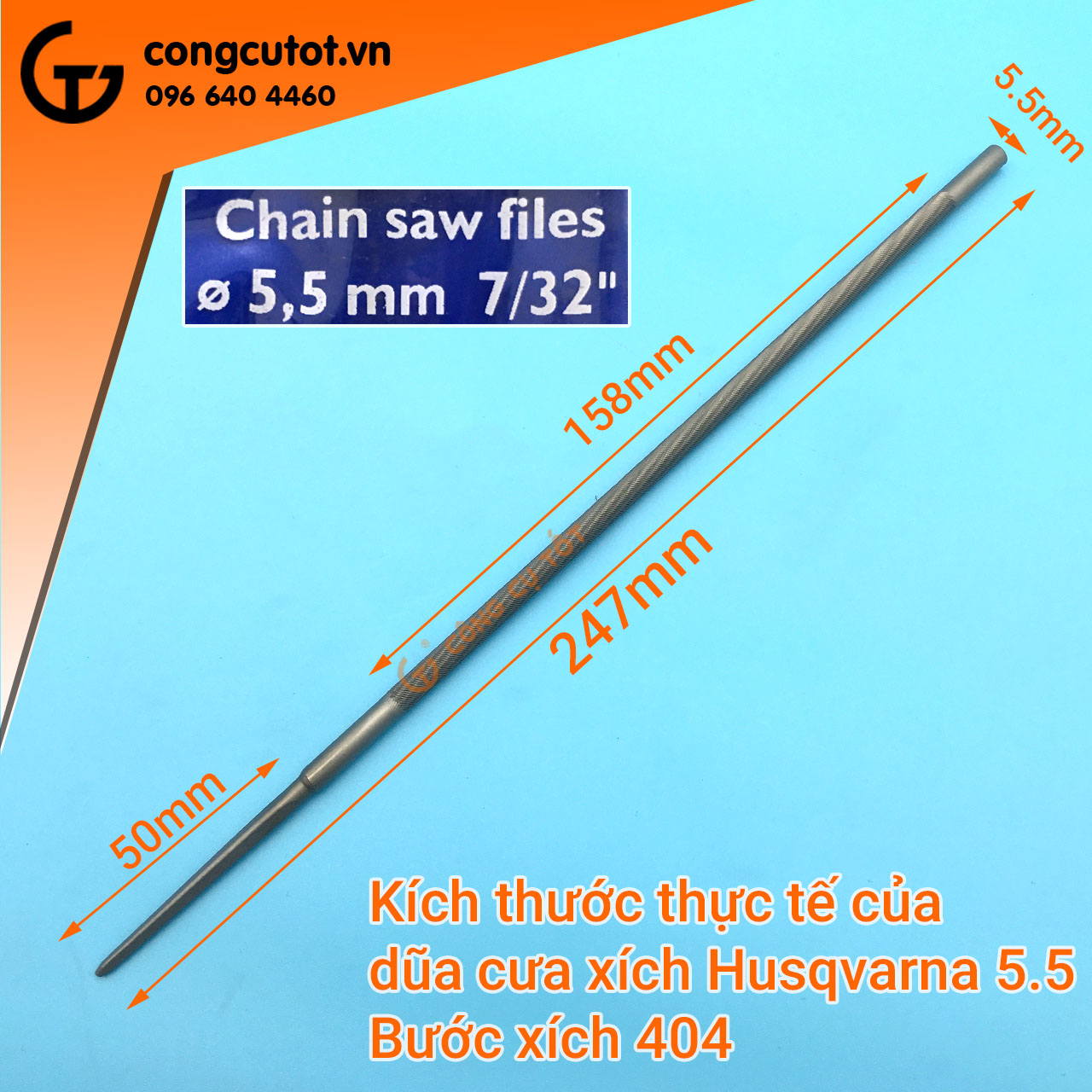 Dũa xích máy cưa Husqvanma Thụy Điển 200mm