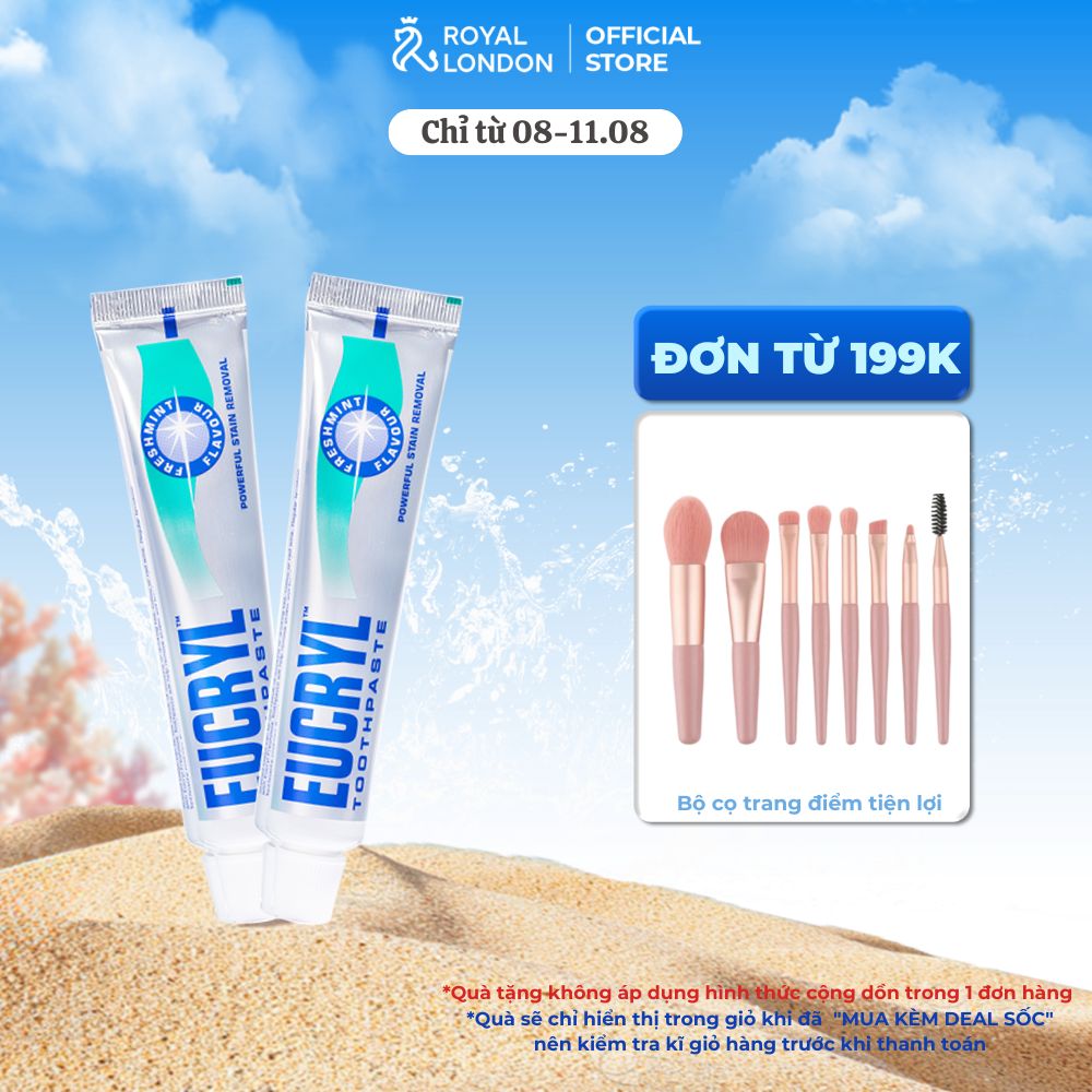 Combo 2 Kem đánh răng Eucryl hỗ trợ làm trắng răng (2x62g)