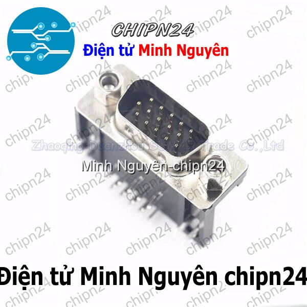 [1 cái] (F144.8) DB15 Đực Cong 3 hàng chân cổng VGA Hàn Board - HH002886