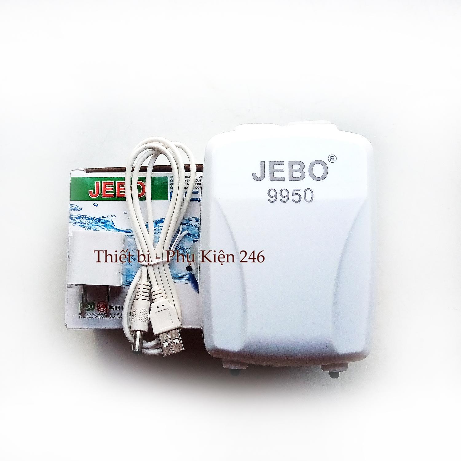 [CÓ VIDEO] Máy Sủi Khí Oxy 2 Dòng Điện JEBO 9950 Ac/Dc ( Tặng 2m dây và sủi oxi)