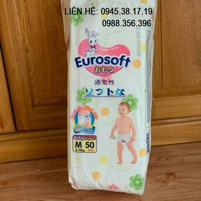 Tả/Bỉm quần Eurosoft mẫu mới eurogold xuất Nhật 50 miếng M L, XL, XXL, XXXL