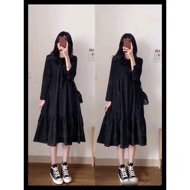 Váy cổ thắt nơ HSU0221