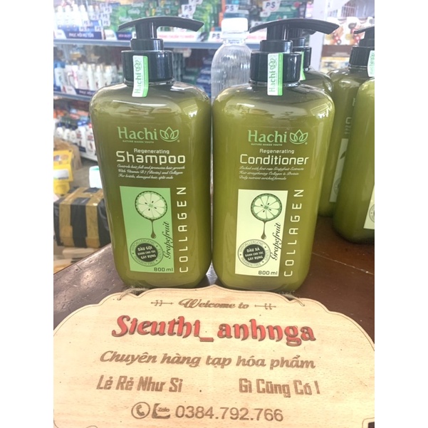 Cặp Dầu Gội-Xả HaChi 800Ml