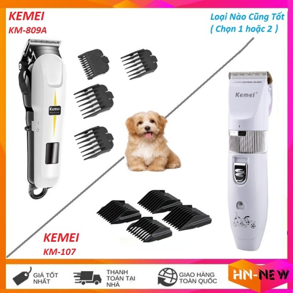 affordable Tăng đơ tông đơ cắt lông chó kemei 809A- Kemei 107 tông đơ cắt tóc thú cưng chuyên nghiệp không dây cao cấpđèn led hiển thị dung lượng pin Tặng 2 kéo cắt tỉa chuyên dụng