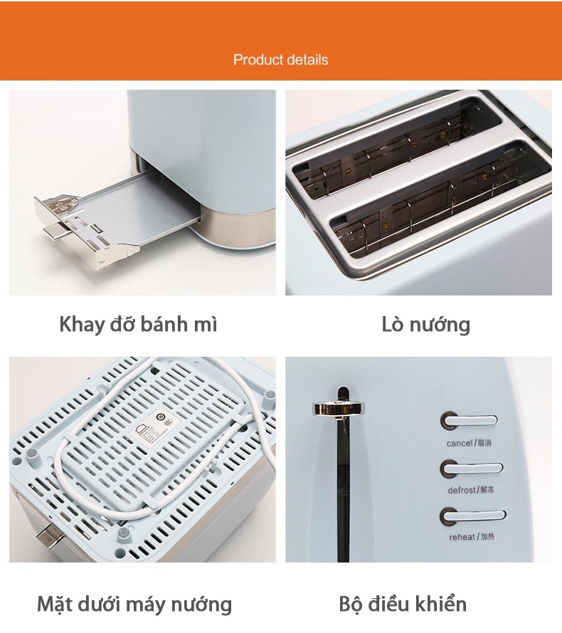 Máy nướng bánh mì Lock&Lock EJB221BLU công suất 730W