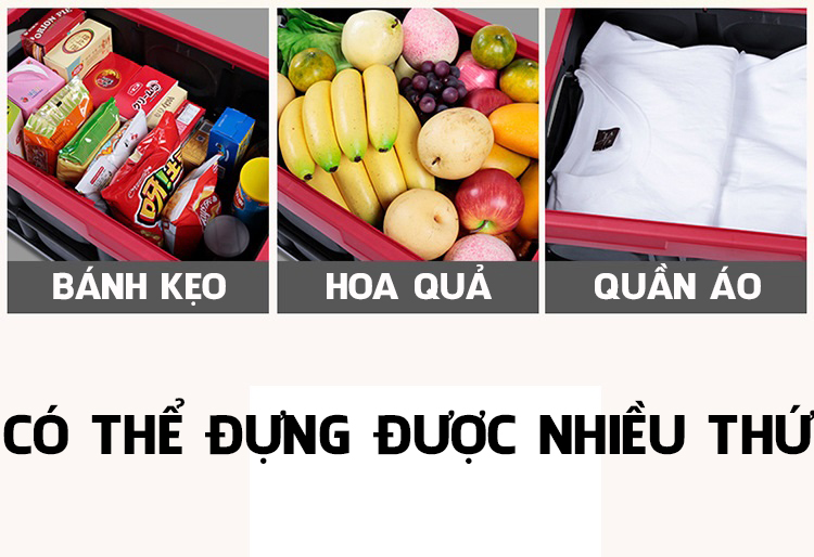 Thùng Đựng Đồ Gấp Gọn Đa Năng Dung Tích 56 Lít Có Tay Cầm Chắc Chắn Tiện Lợi + Tặng Kèm Túi Lót