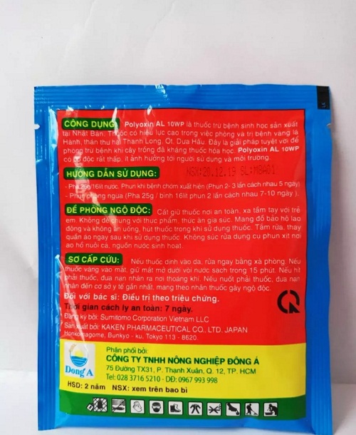 THUỐC TRỪ BỆNH thán thư POLYOXIN AL 10WP - gói 25 gram