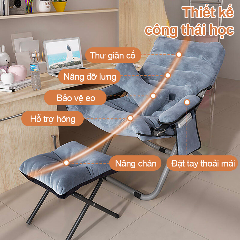 DAMIK Ghế sofa lười lưng thư giãn đọc sách + gác chân