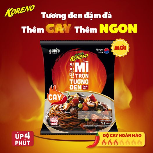 MÌ TRỘN TƯƠNG ĐEN CAY KORENO SET 5 GÓI