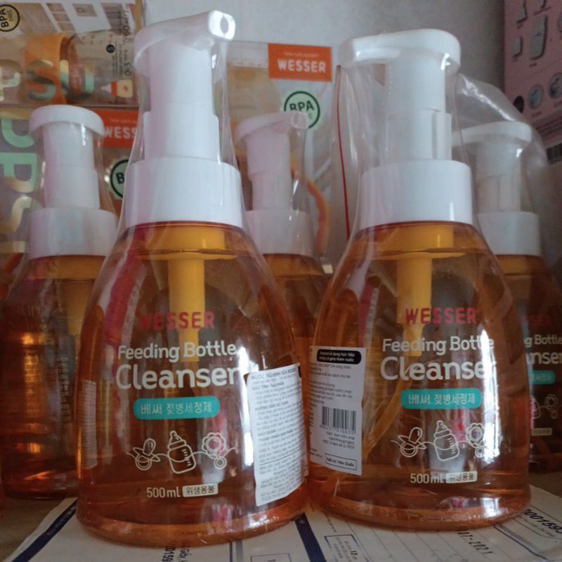 nước rửa bình sữa tạo bọt wesser dạng chai/ gói 500ml