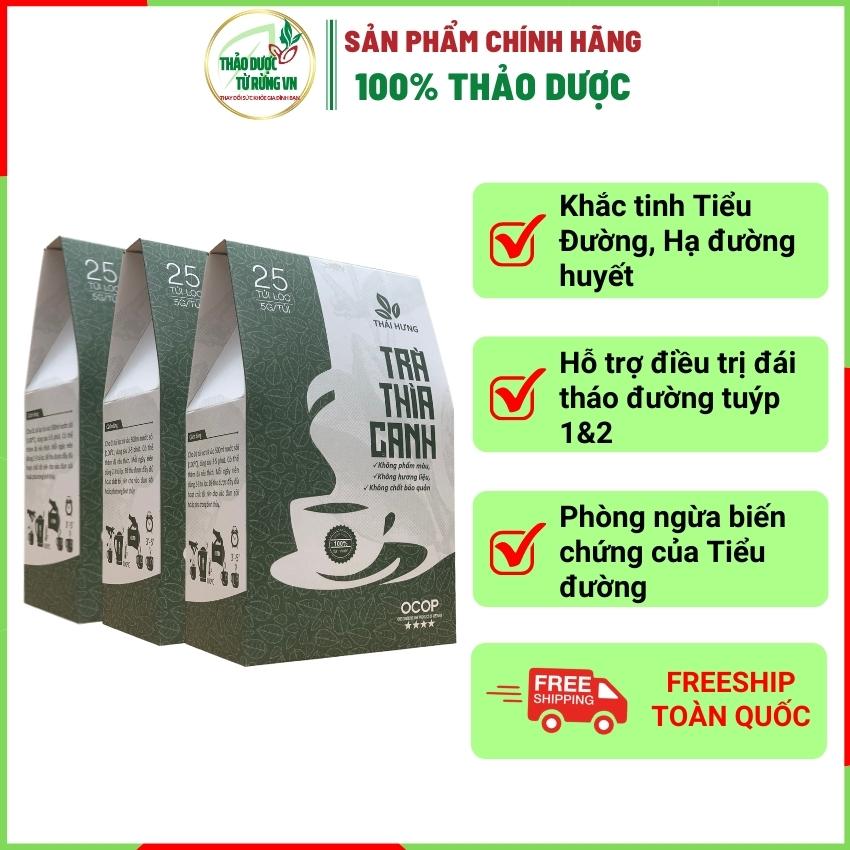 Dây thìa canh - trà thìa canh thái hưng chiết xuất từ dây thìa canh, lá khổ qua rừng 3 hộp 125g 25 gói