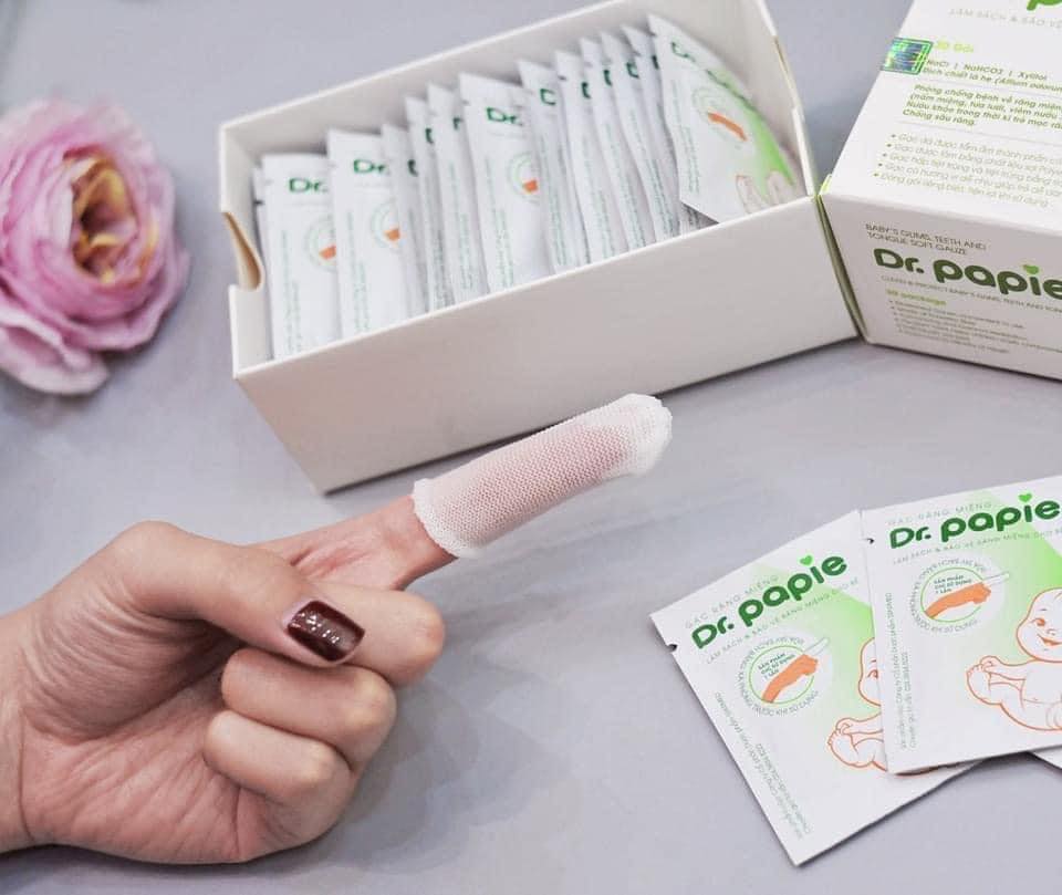 Gạc rơ lưỡi Dr Papie hộp 30 gói