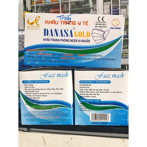[HCM]Khẩu trang y tế 4 lớp Danasa( Hộp 50 cái)