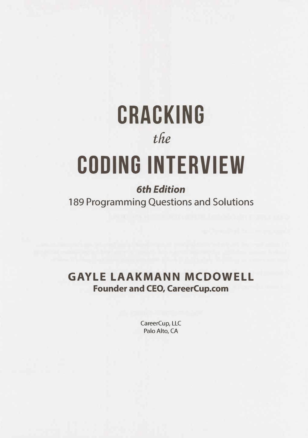 Cracking the Coding Interview