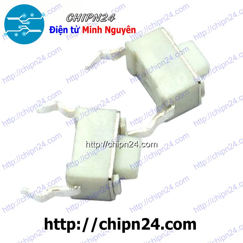 Nút nhấn 2 chân 3x6x5mm dip trắng