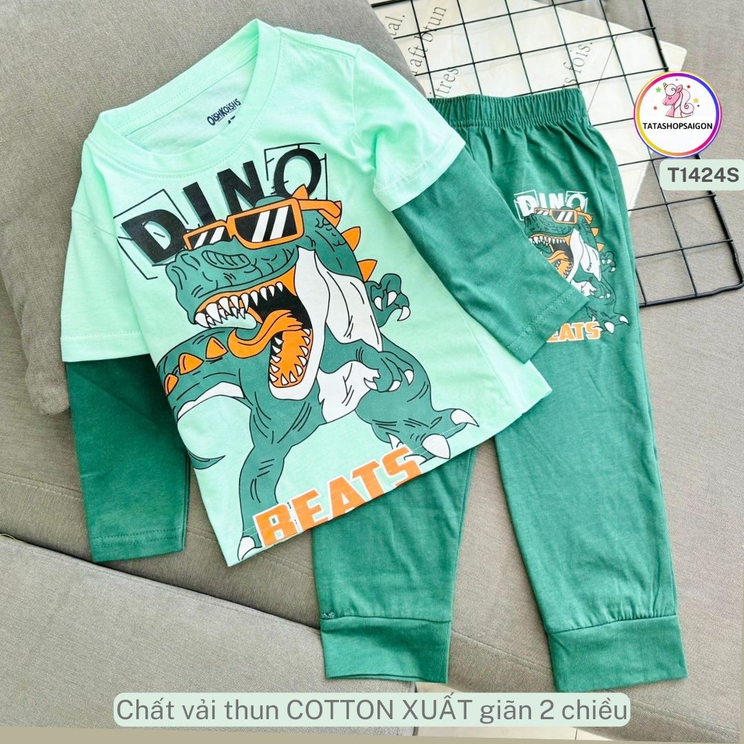 [HCM][11 đến 41kg] Bộ bé trai dài tay size đại chất cotton kiểu thể thao đẹp T142