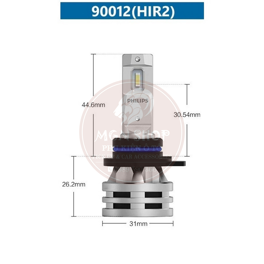 Đèn [Philips Ultinon Essential G2 LED] [6500K] [H1 H4 H7 H8/H11/H16 HB3/HB4 HIR2] [02 bóng/bộ] dành cho ô tô xe máy