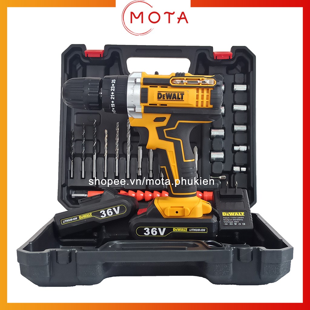 Khoan 36v Dewalt 1 Sạc 2 Pin Full Phụ Kiện
