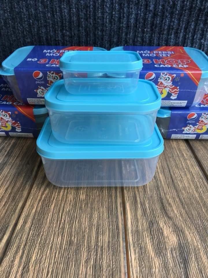 [HCM]Bộ 3 hộp nhựa Pepsi