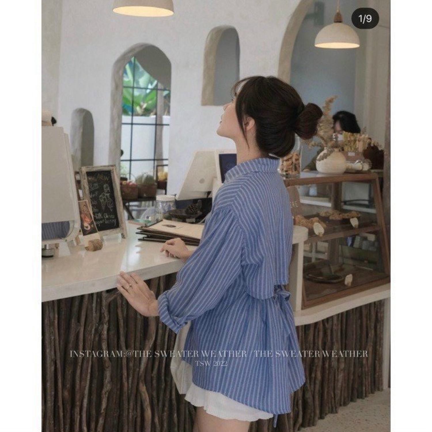 Áo sơ mi cut out lưng cá tính
