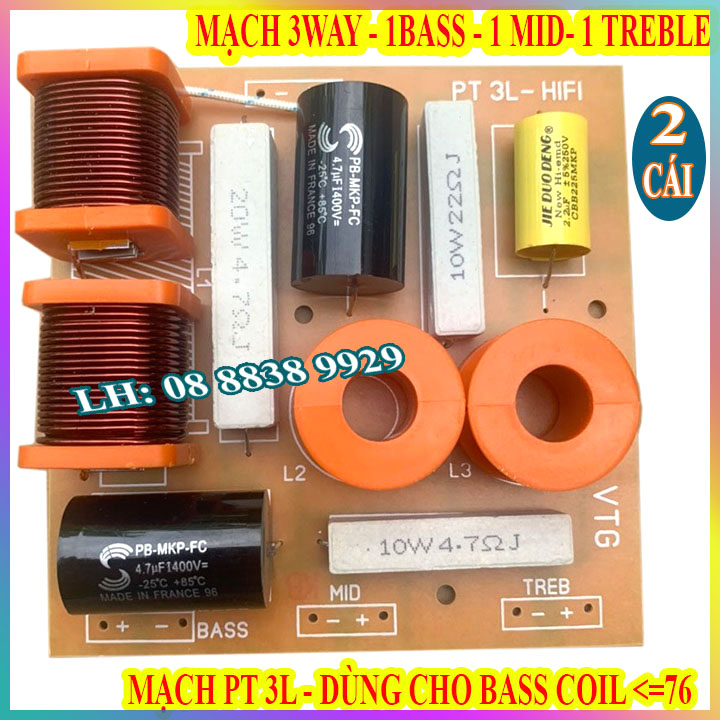 Cặp mạch phân tần 3 đường tiếng loa công suất lớn hifi - giá 2 mạch