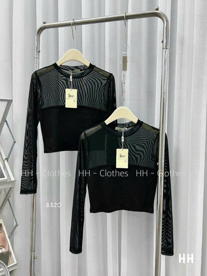 (siêu sale)Áo thun tay lưới cổ tròn siêu sang chảnh.
