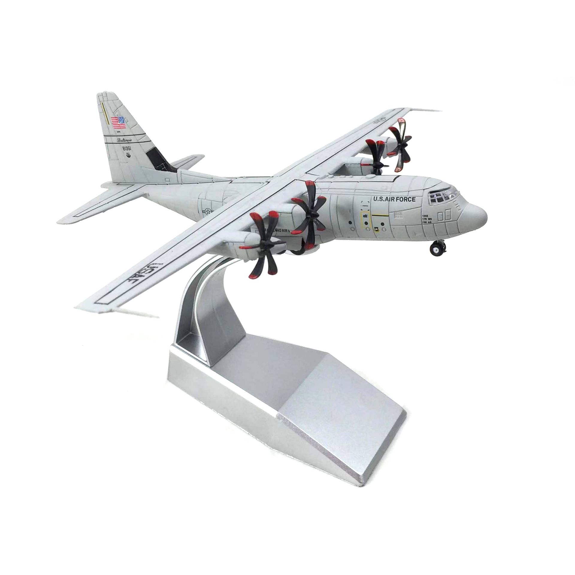Mô hình máy bay quân sự vận tải b52, boeing c17 hợp kim có bánh xe và đế trưng bày