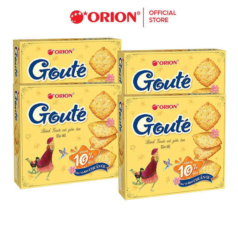 Combo 4 Hộp Bánh Goute Mè Giòn Tan (316,8g x 4) (Giao Màu Ngẫu Nhiên)