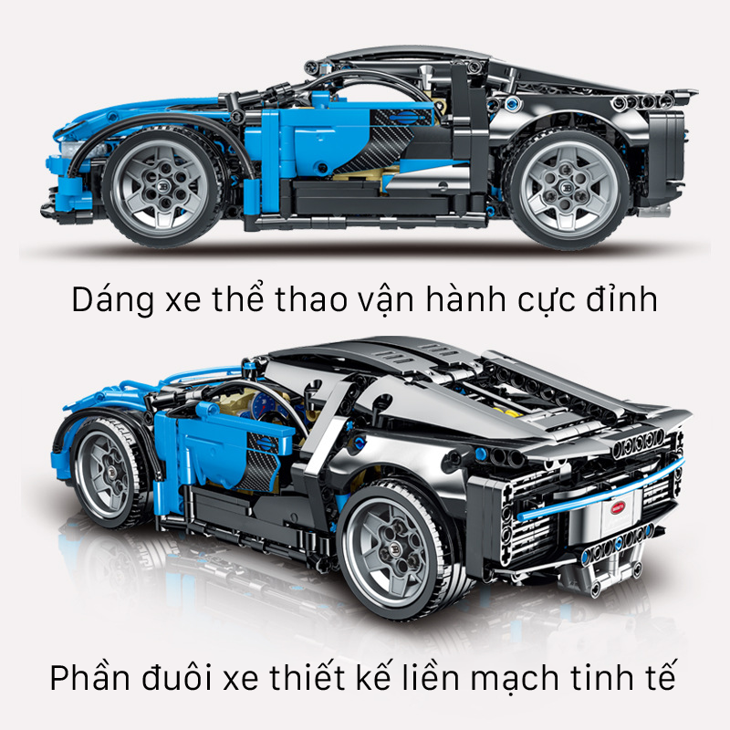 Đồ chơi lắp ráp xe đua Bugatti Chiron 1299 chi tiết mô hình xe đua