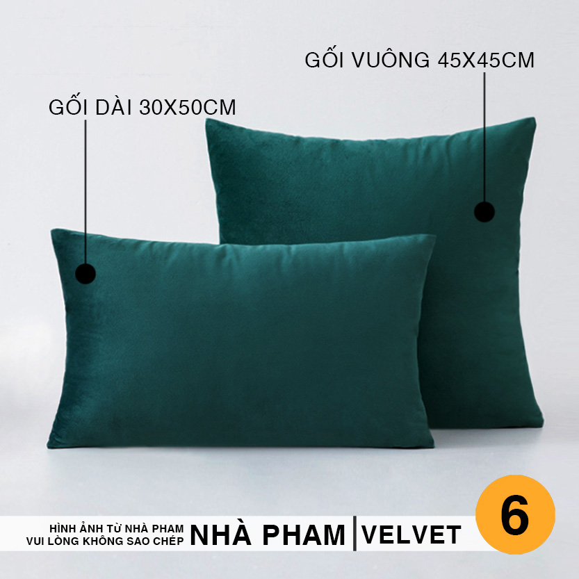 Vỏ Gối Sofa VELVET PHAM Vải Nhung (45x45cm) và (30x50cm)
