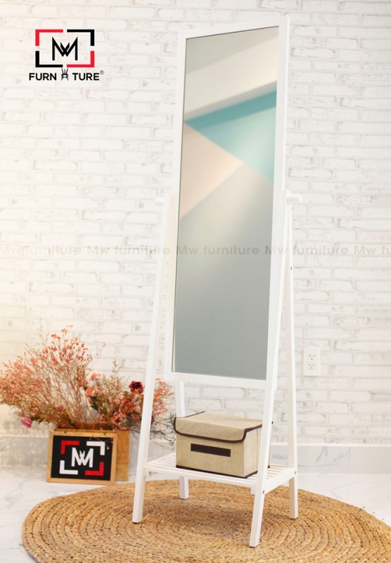 GƯƠNG LIỀN KỆ - GƯƠNG SOI TOÀN THÂN KHUNG GỖ CAO CẤP - A MIRROR SHELF 40 - 거울