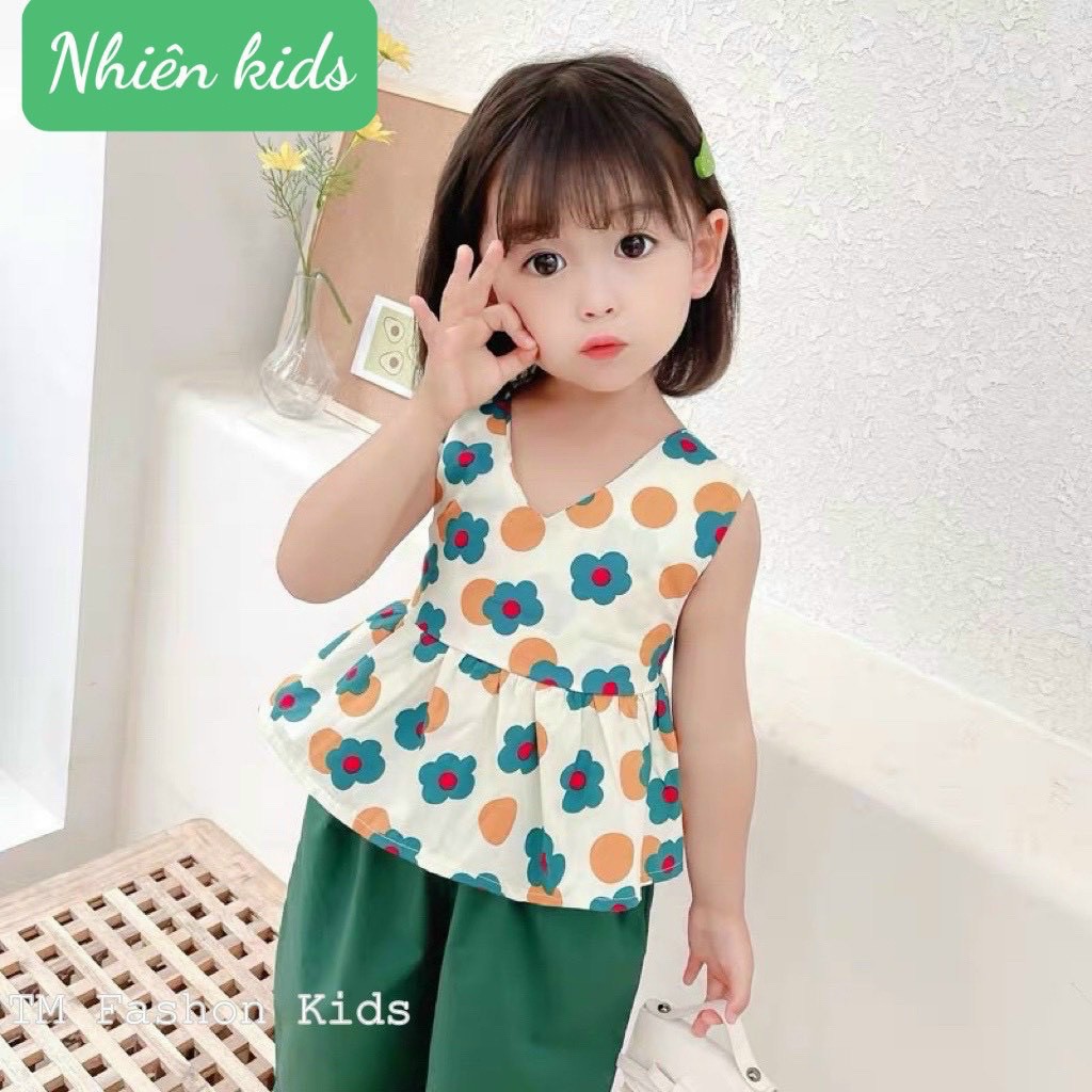 Sét áo hoa phối quần alibaba siêu cute