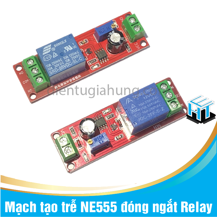 Mạch tạo trễ NE555 đóng ngắt Relay