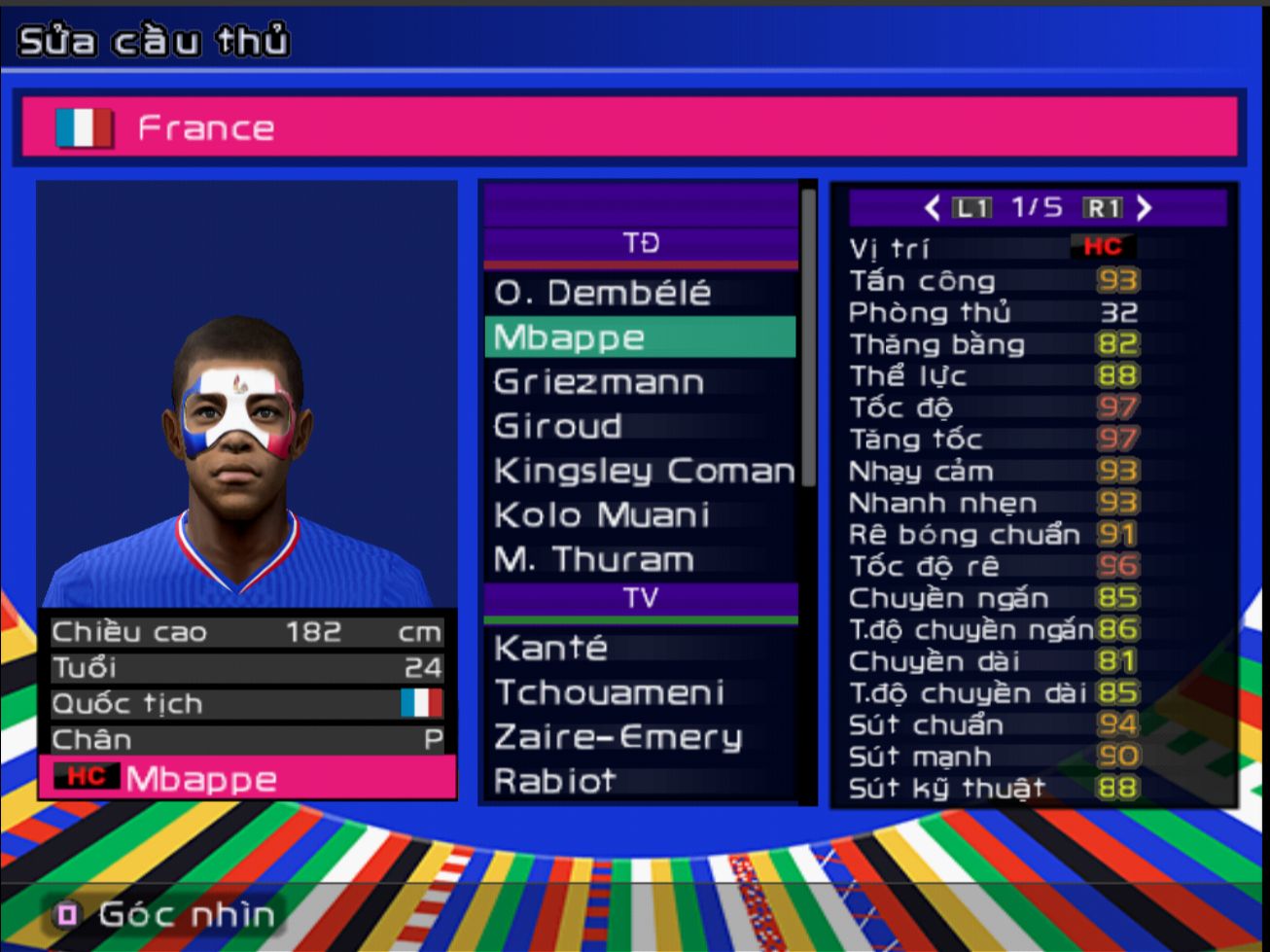 Đĩa game PES 24 tiếng Việt cập nhật 7/2024 (thể thao) cho máy game PS2
