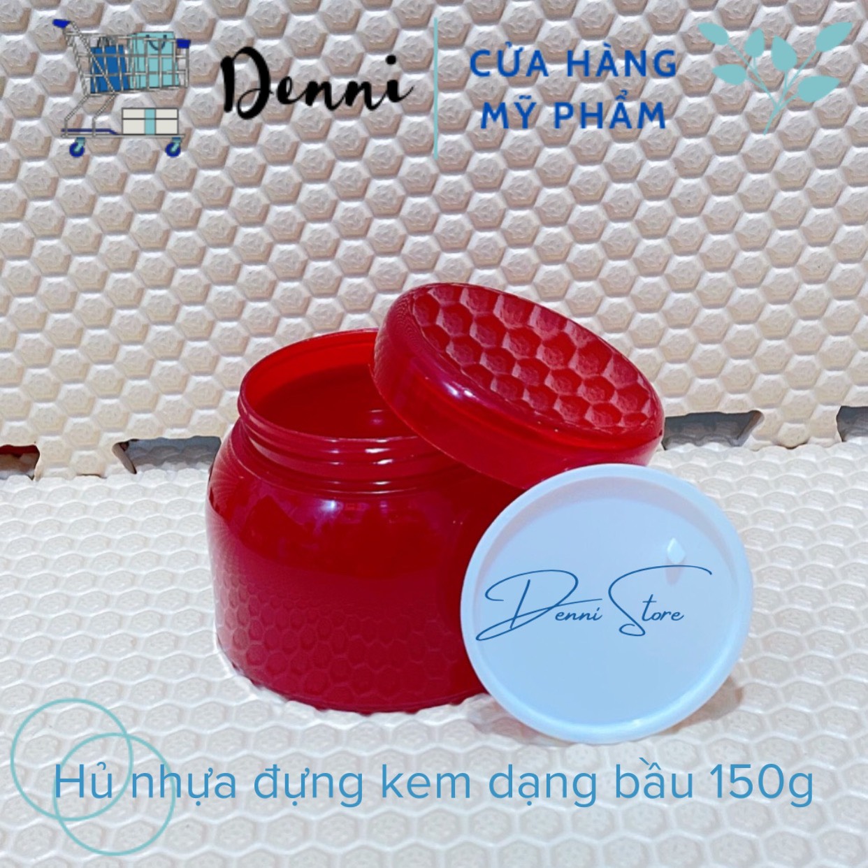 Hủ bầu đựng kem 150g màu đỏ
