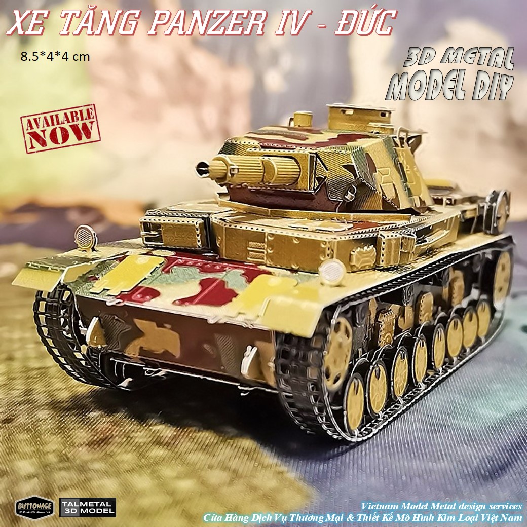 Mô Hình Xe Tăng Thế Chiến II (Kim loại lắp ghép 3D)