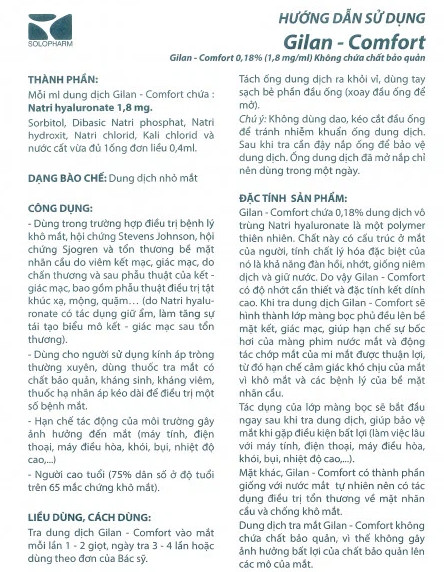 Dung dịch nhỏ mắt dạng tép GILAN (Hàng nhập Khẩu Liên Bang Nga)