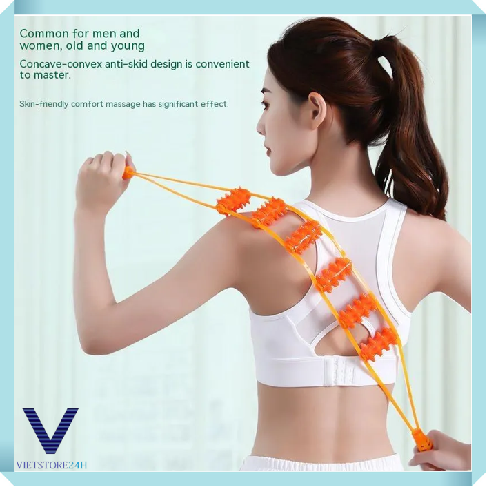 Dây lăn massage đa năng, dây kéo cầm tay massage cổ vai gáy - lưng - chân tay kiểu mới