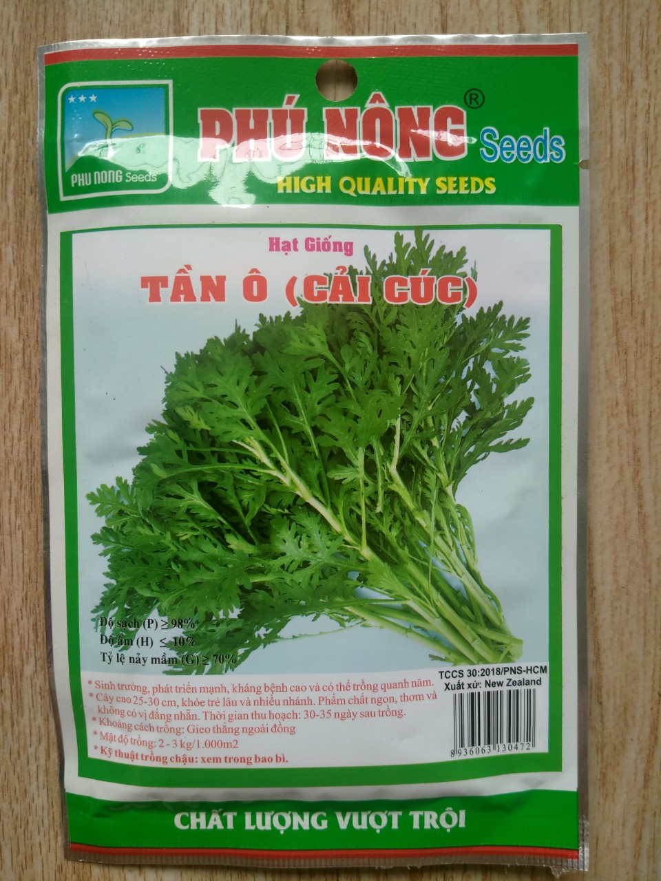 Hạt giống rau tần ô (cải cúc) Phú Nông gói 20gr
