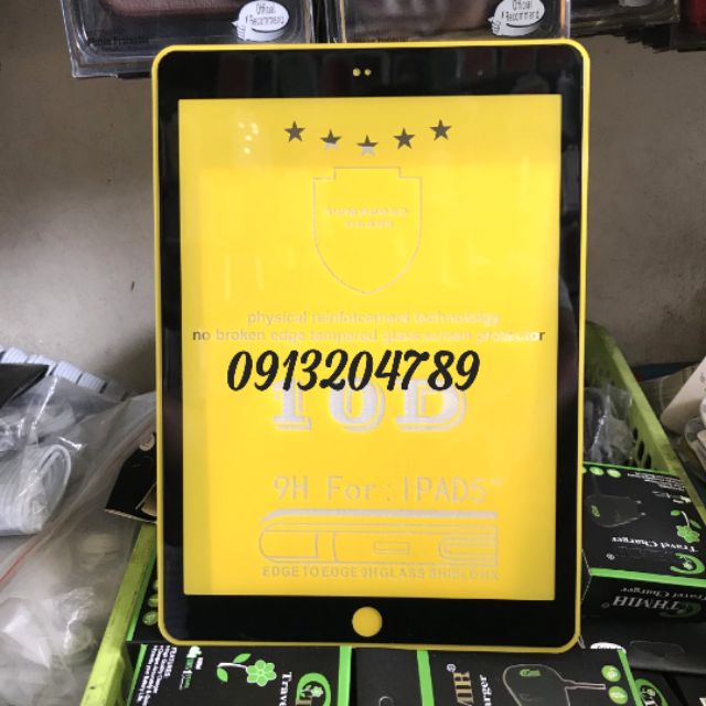 Kính Cường Lưc 10D Full Màn Hình Ipad Air / Ipad 5 / Pro 9.7 Siêu Bảo Vệ Màn Cảm Ứng