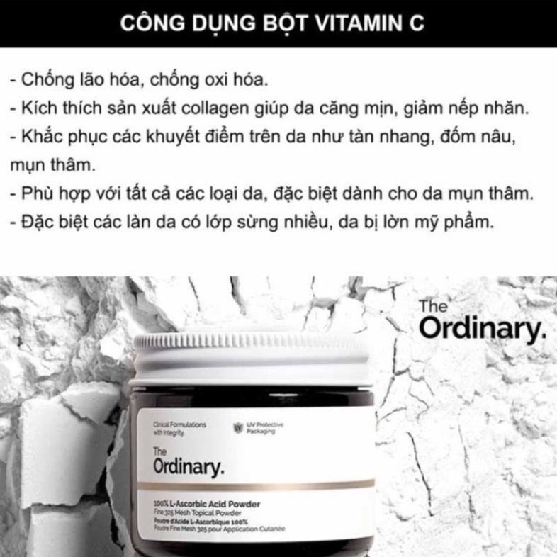 The Ordinary Bột Vitamin C 100% L-Ascorbic Acid Powder kem body siêu trắng nhanh toàn thân chống oxy hóa dưỡng trắng da