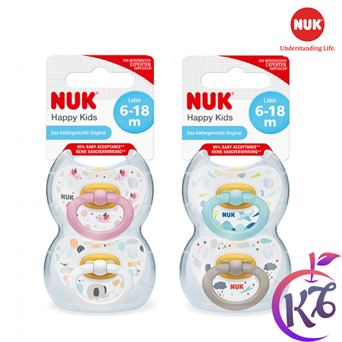 Bộ 2 ty ngậm cao su nuk happykids cho bé 6-18 tháng - nu32216 - ti ngam tre em