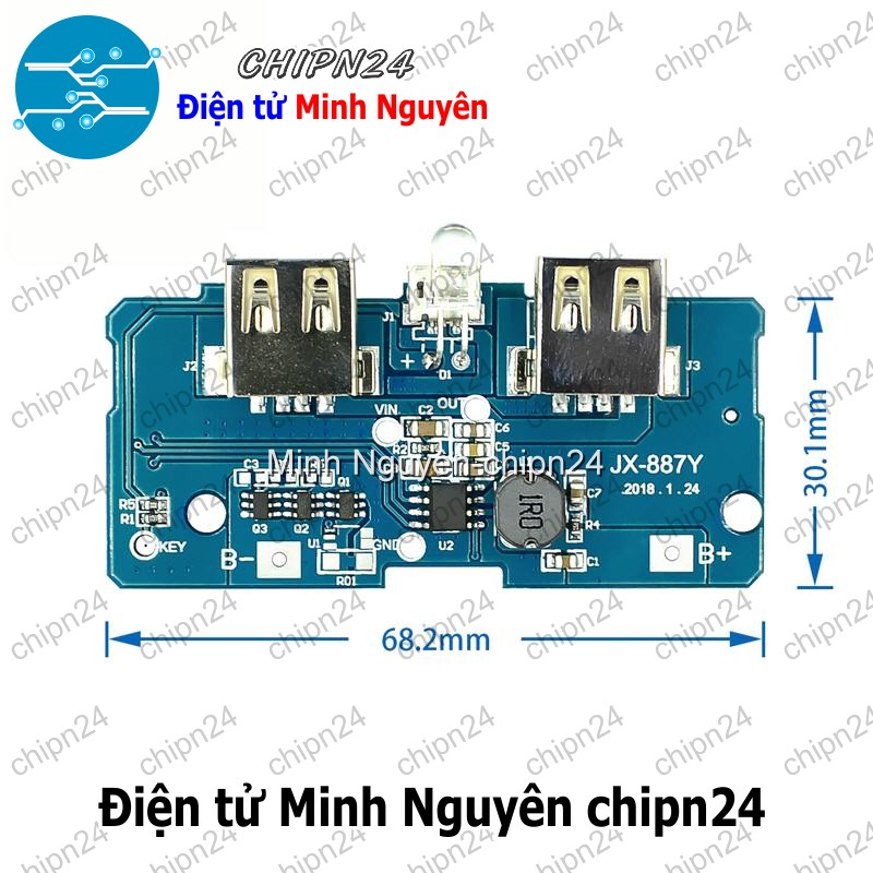 [1 pcs] (D67) Mạch sạc pin dự phòng 18650 5V 2A ra 2 cổng USB SP2 - HH005447